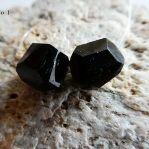 Black Tourmaline 10mm Round Matching Beads - 2 Pcs Focal Gemstone-bracelet Jewelry Making-natural Craft Beads