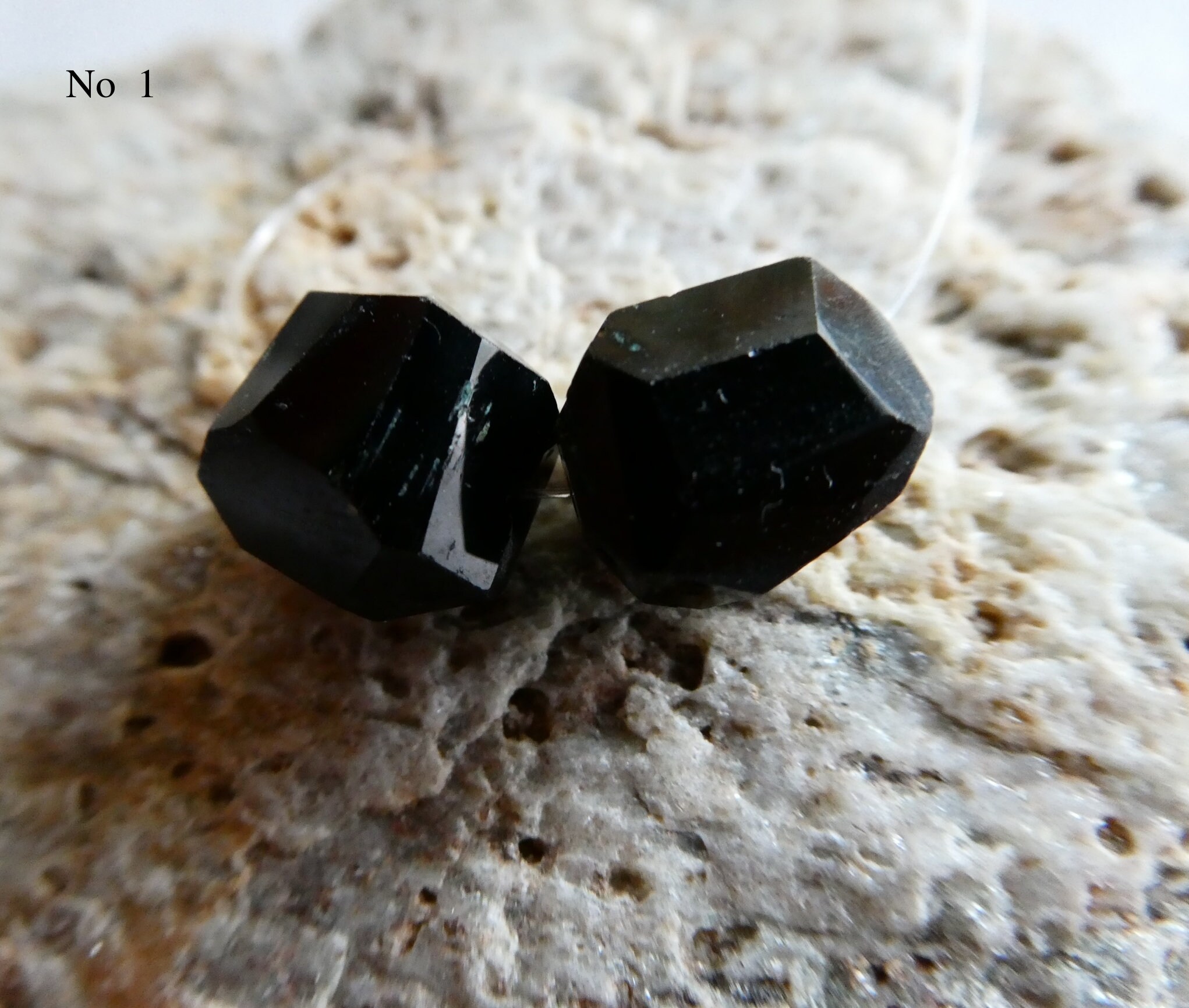 Black Tourmaline 10mm Round Matching Beads - 2 Pcs Focal Gemstone-bracelet Jewelry Making-natural Craft Beads
