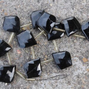 Black Tourmaline Gemstone Faceted Briolette Beads | 10 Piece Leaf-shaped I Size—15x18 Mm App. I Make Jewelry (c173) Black Tourmaline Gemstone Faceted Briolette Beads | 10 Piece Leaf-shaped I Size—15x18 Mm App. I Make Jewelry (c173)