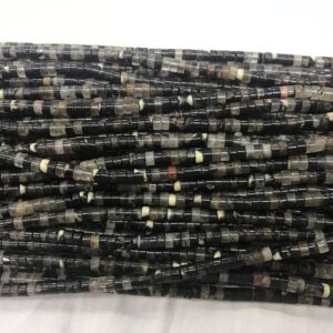 Genuine Black Tourmaline 2x4mm Heishi Natural Gemstone GradeB Loose Beads 15inch Jewelry Supply Bracelet Necklace Material Support Wholesale