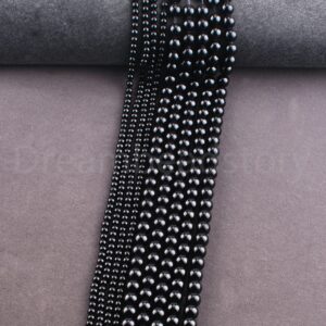 Natural Black Tourmaline Healing Gemstone Beads For Mala Yoga Jewelry Making Supplies Full Strand 4mm 6mm 8mm 10mm Beads