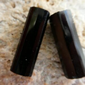 Black Tourmaline Tube 24mm Beads- 2 Pcs Cylinder Gemstone Matching -pendant Jewelry Making-craft Beads