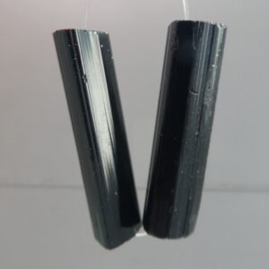 Black Tourmaline 24mm Tube Beads- 2 Pcs Focal Gemstone -pendant Jewelry Making-craft Cylinder Beads