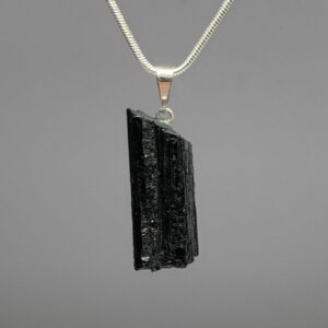 Black Tourmaline Crystal Pendant Necklace