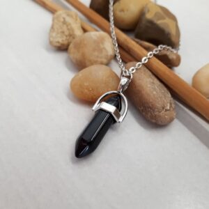 Crystal Point Tourmaline Charm, Black Tourmaline Point Pendant, Silver 925 Necklace, Healing Crystal Necklace For Women, Tourmaline Jewelry