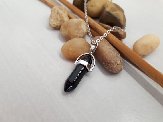 Crystal Point Tourmaline Charm, Black Tourmaline Point Pendant, Silver 925 Necklace, Healing Crystal Necklace For Women, Tourmaline Jewelry