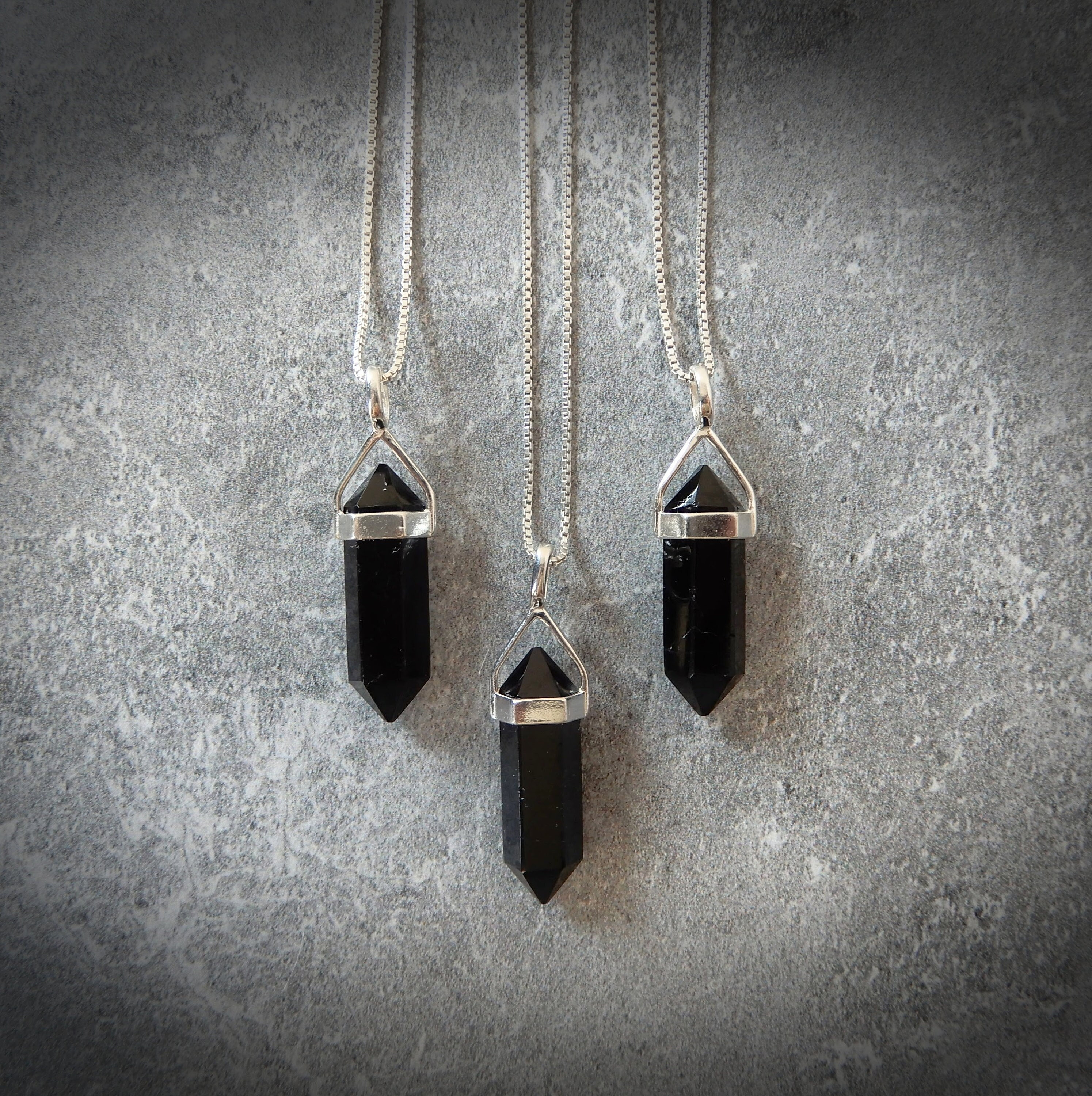 Black Tourmaline Gemstone Necklace, Genuine Tourmaline, Black Tourmaline Point, Sterling Black Tourmaline Pendant, Gemstone Appeal, Gsa