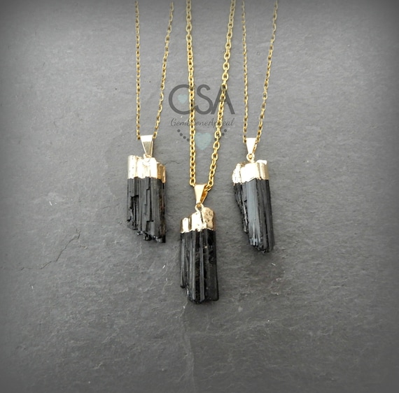 Tourmaline Necklace Gold • Raw Black Tourmaline Necklace • Black Tourmaline Pendant • Mens Necklace • Layering Necklace • Holiday Gift Tourmaline Necklace Gold • Raw Black Tourmaline Necklace • Black Tourmaline Pendant • Mens Necklace • Layering Necklace • Holiday Gift