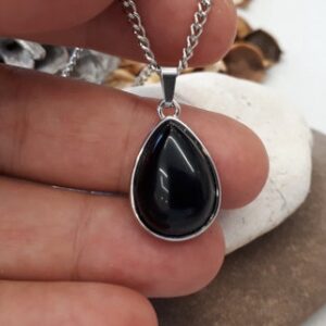 Black Tourmaline Necklace, Black Tourmaline Pendant, Tourmaline Stone Jewelry, Black Tourmaline Pendant, Black Pendant, Tourmaline Charm