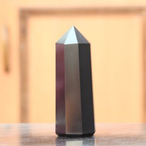 Large 130MM Black Tourmaline Crystal Tower: Faceted Obelisk for Meditation, Healing Large 130MM Black Tourmaline Crystal Tower: Faceted Obelisk for Meditation, Healing