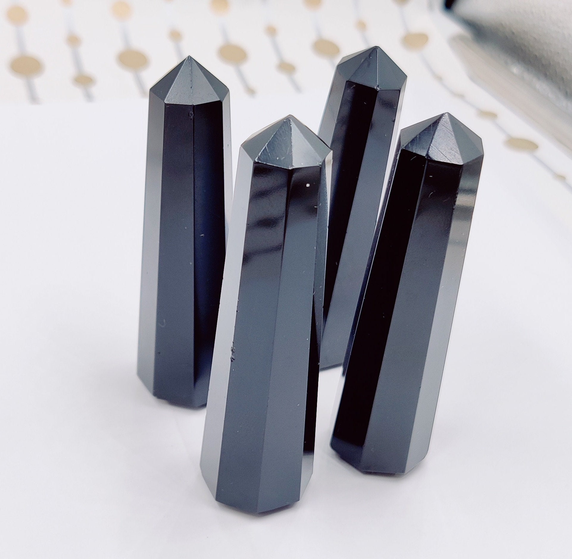 50 Grams + Natural Black Tourmaline Tower, Black Tourmaline Point, Energy Crystal Tower, Obelisk Crystal, Healing Crystals, 3''-3.5' 50 Grams + Natural Black Tourmaline Tower, Black Tourmaline Point, Energy Crystal Tower, Obelisk Crystal, Healing Crystals, 3''-3.5'