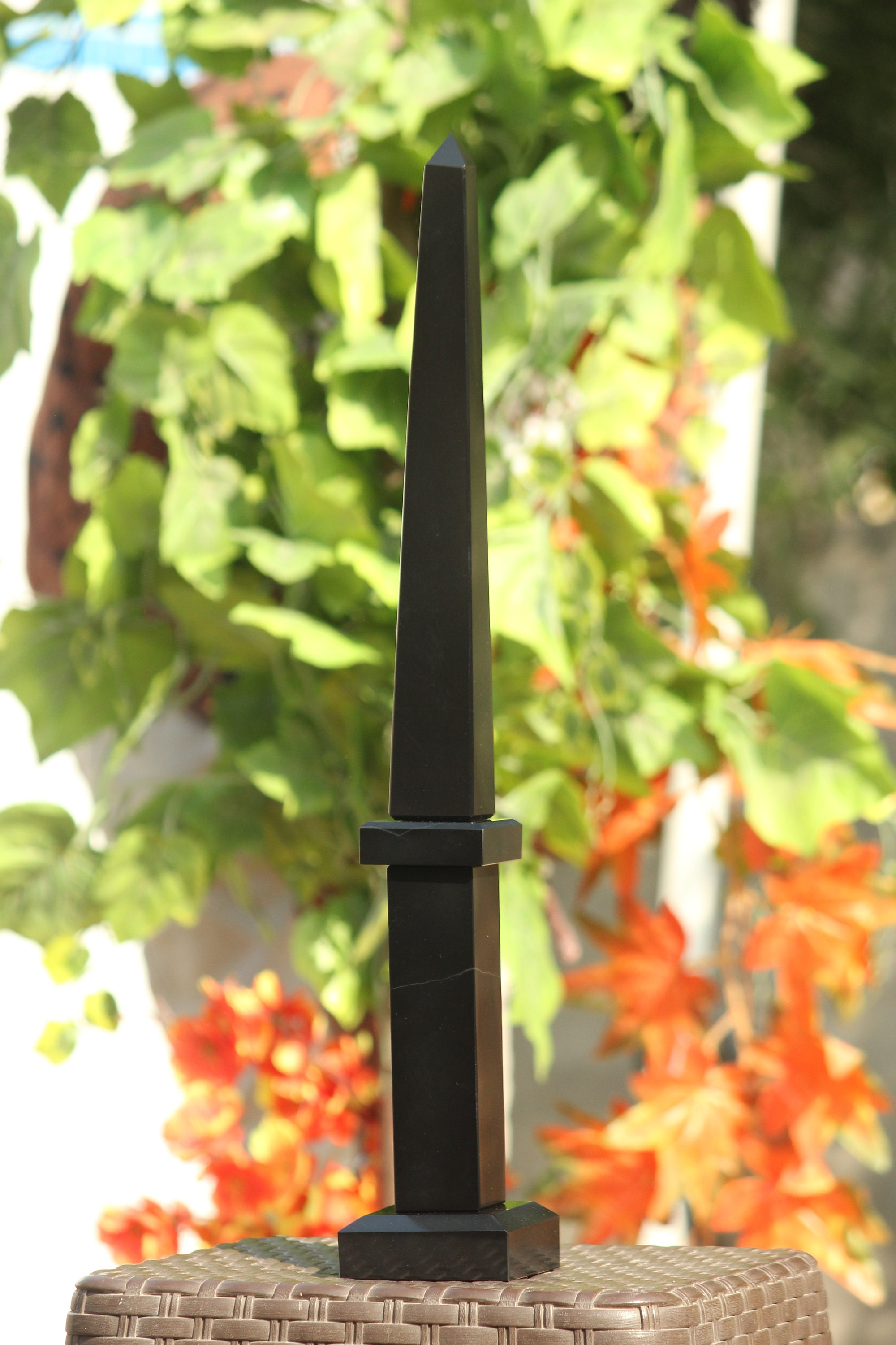500mm Black Tourmaline Tower: Reiki Healing Crystal, Protective Stone
