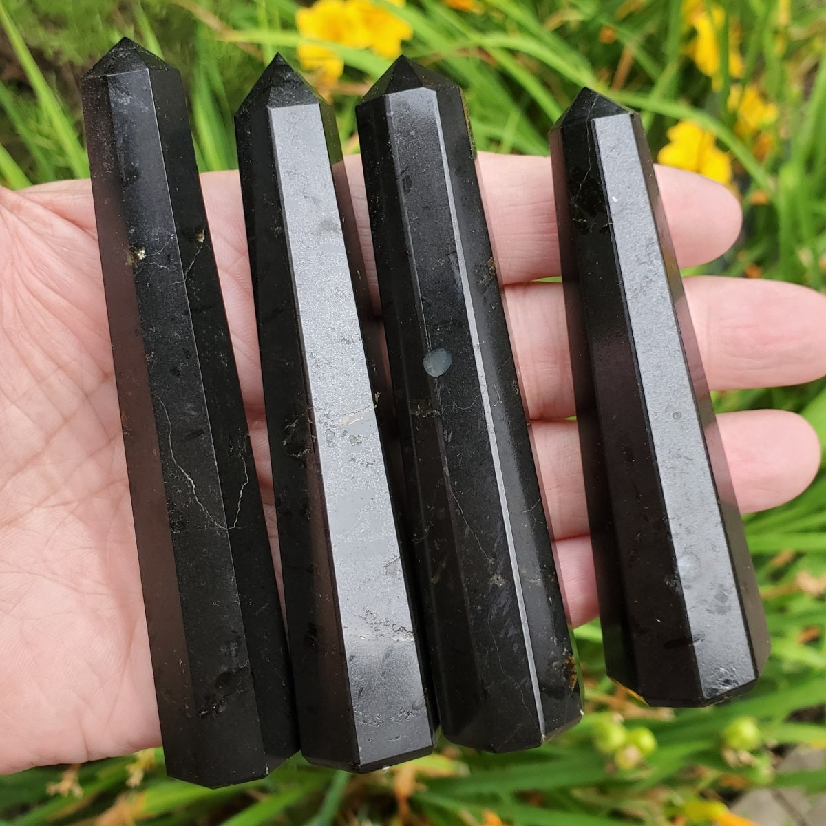 Black Tourmaline Crystal Points, Tourmaline Crystal Stone Towers, Grounding And Protection Stone, Emf Blocking Stone, Root Chakra Stone Black Tourmaline Crystal Points, Tourmaline Crystal Stone Towers, Grounding And Protection Stone, Emf Blocking Stone, Root Chakra Stone