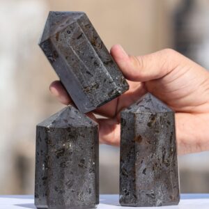 Black Tourmaline Crystal Tower: Faceted Schorl Obelisk, Healing Stone (90MM) Black Tourmaline Crystal Tower: Faceted Schorl Obelisk, Healing Stone (90MM)