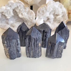 Black Tourmaline Crystal Points • Grounding and Protection • Ethically Sourced Black Tourmaline Crystal Points • Grounding and Protection • Ethically Sourced