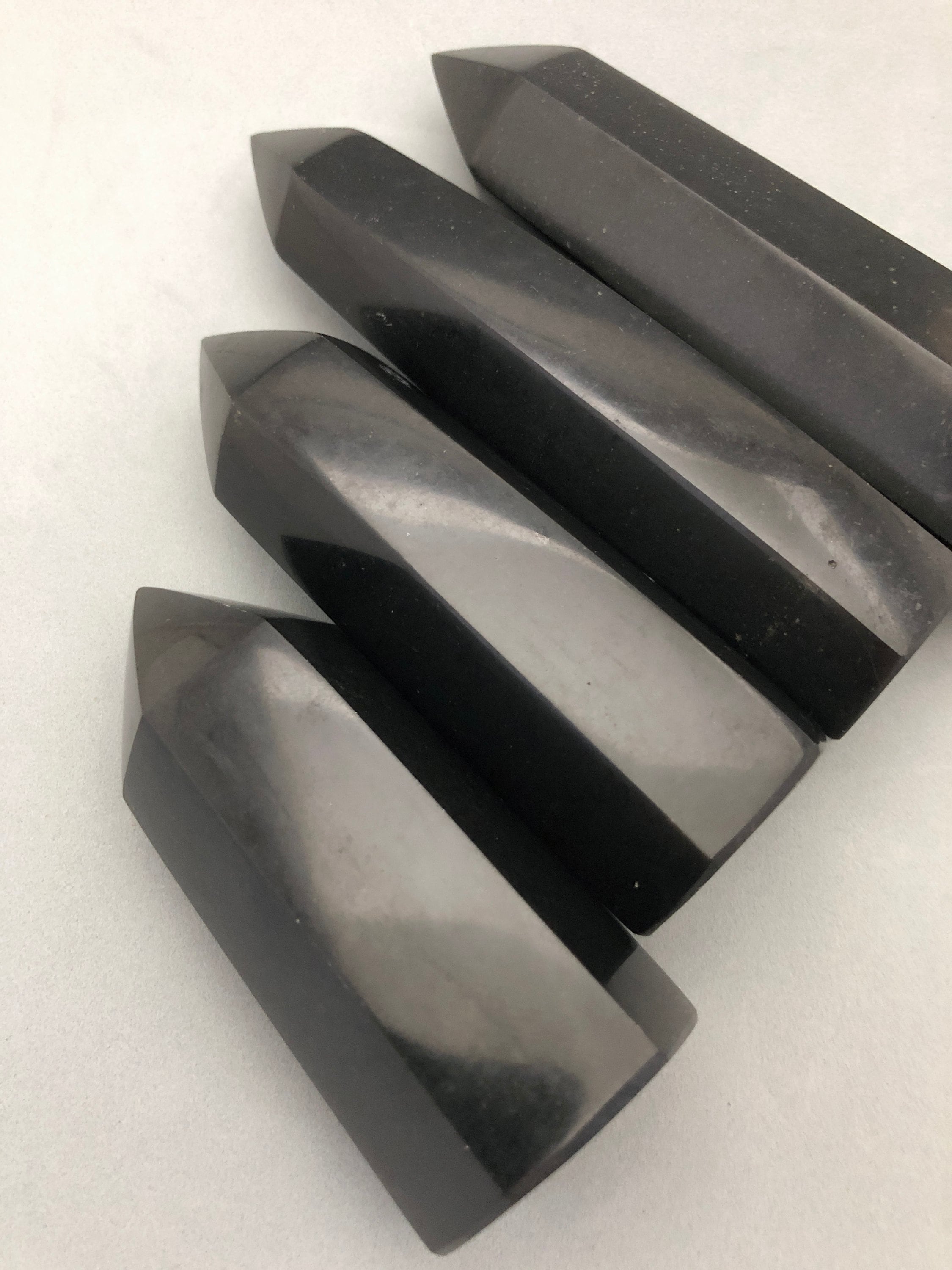 Black Tourmaline Crystal Point (3 3/4"+) For Grounding, Empath Protection, Emf 5g Protection Stone, Crystal Grids, Home & Office Decor