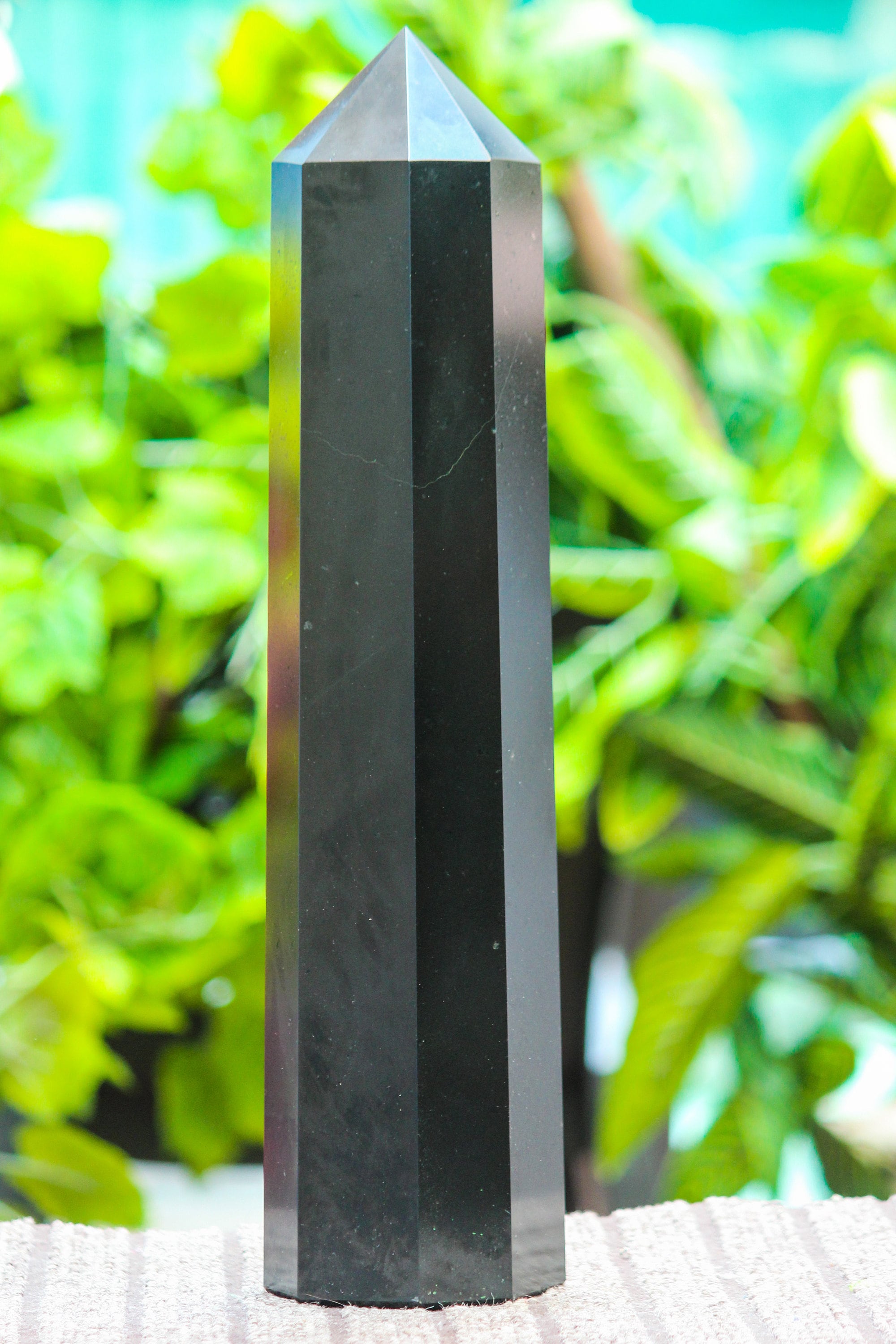 Large Black Tourmaline Tower: Metaphysical Healing Stone, Home Decor Obelisk.( 375mm/15" Inches ) Large Black Tourmaline Tower: Metaphysical Healing Stone, Home Decor Obelisk.( 375mm/15" Inches )