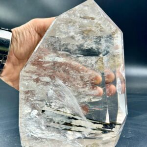 Rare Rainbow Clear Crystal Museum Piece In Side Black Tourmaline Stone Rare Rainbow Clear Crystal Museum Piece In Side Black Tourmaline Stone