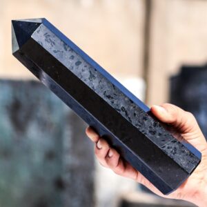 Black Tourmaline Obelisk: 8 Faceted Healing Crystal Tower (255MM) Black Tourmaline Obelisk: 8 Faceted Healing Crystal Tower (255MM)