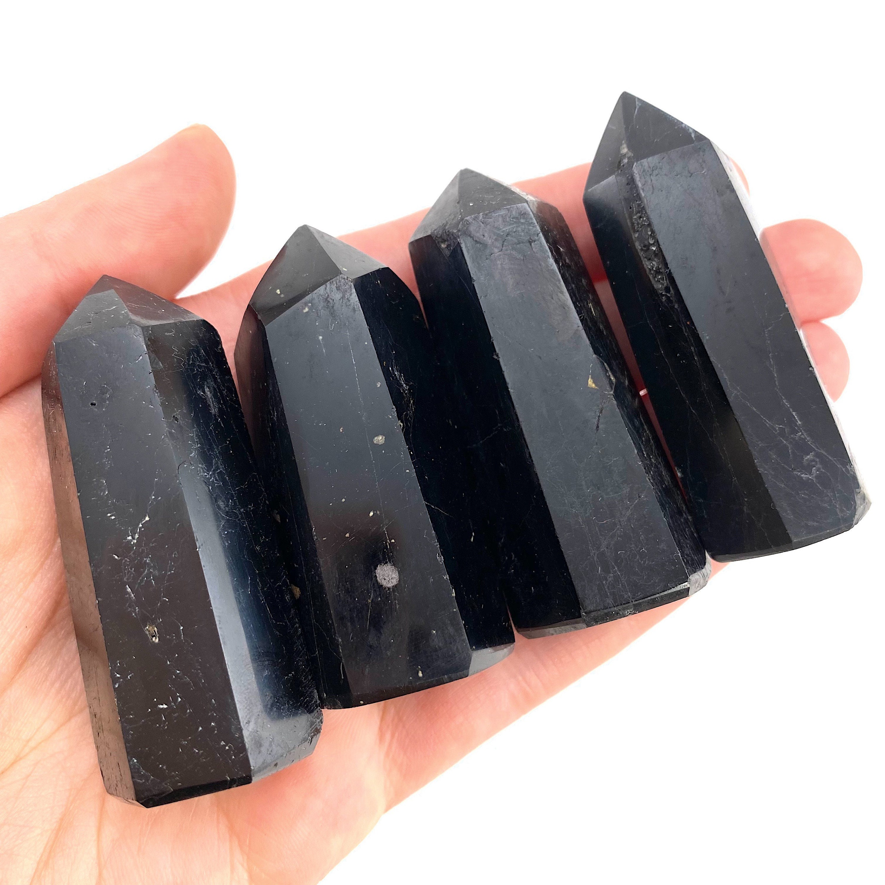 Black Tourmaline Point | Polished Natural Crystal Tower (root Chakra)