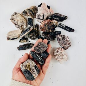 1 Kilo Black Tourmaline, Rough Mica and Matrix