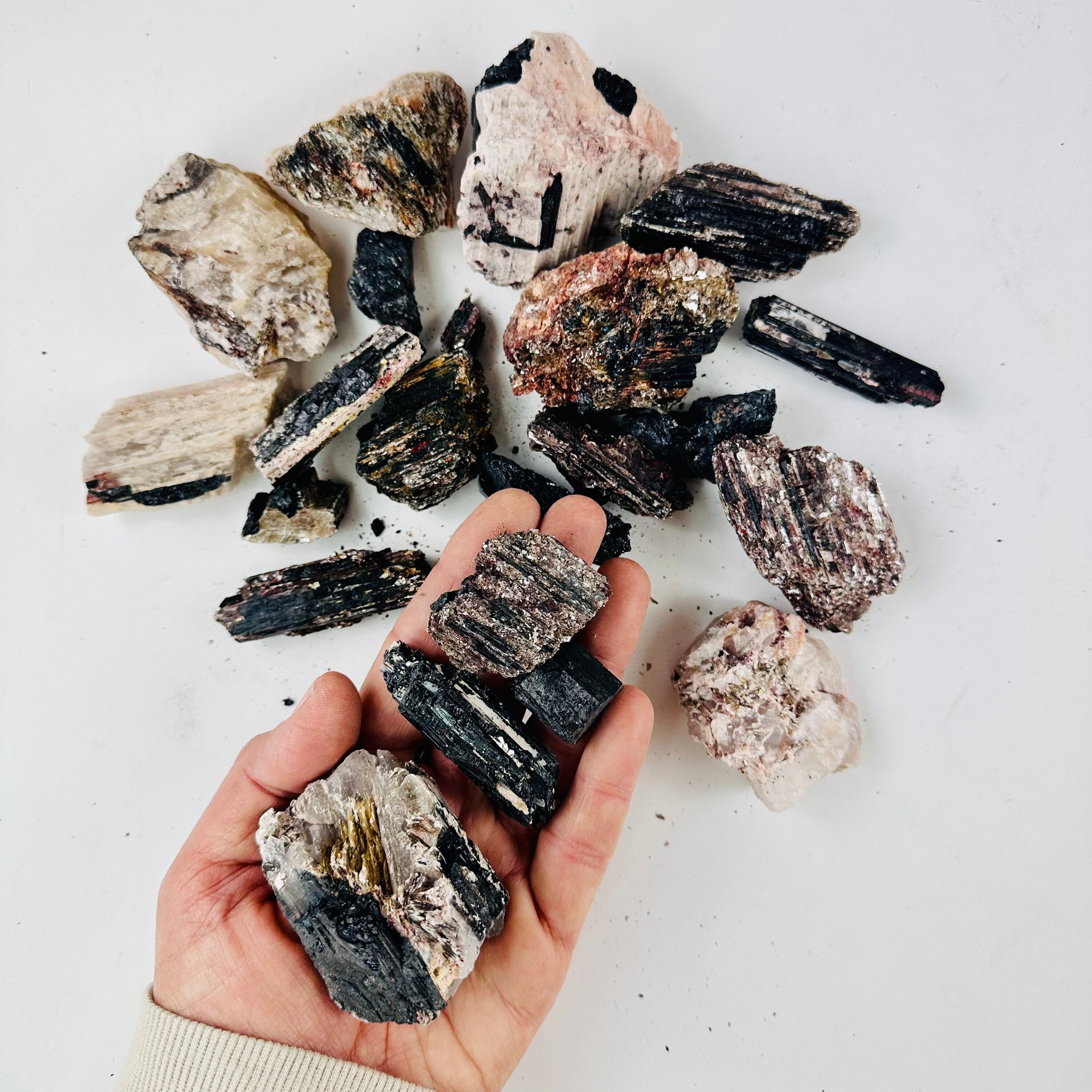 1 Kilo Black Tourmaline, Rough Mica And Matrix