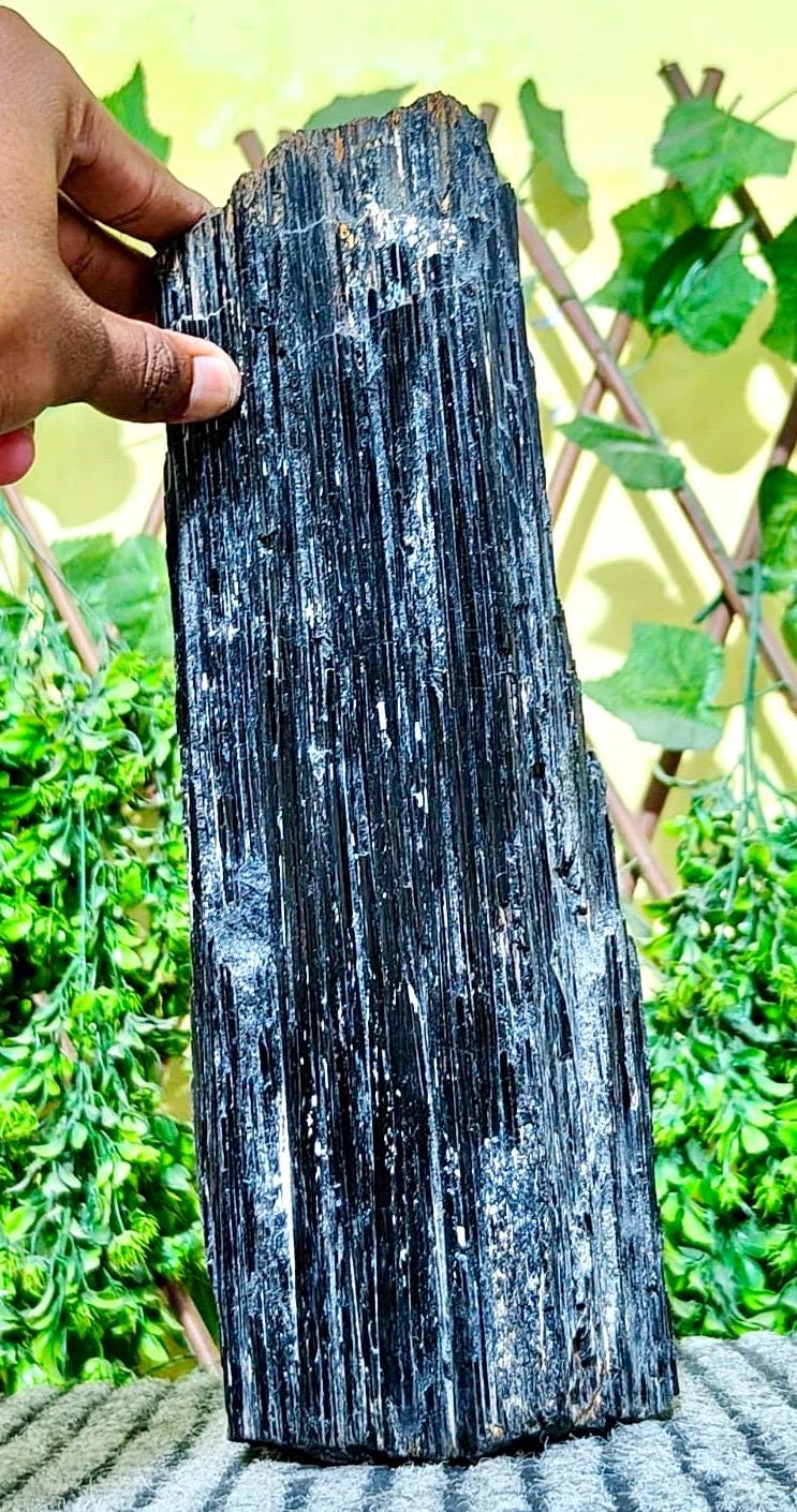 Big Black Tourmaline Chunk: Aaa+ Raw Crystal Log