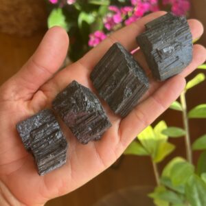 Raw Black Tourmaline Chunk, Rough Schorl Stone Raw Black Tourmaline Chunk, Rough Schorl Stone