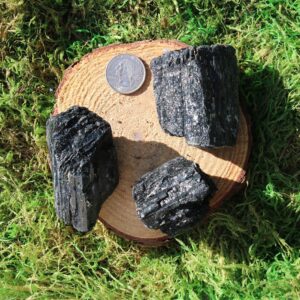 Black Tourmaline Raw Chunks Pieces #f-k