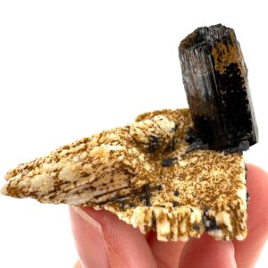 Raw Black Tourmaline Crystal on Matrix | Namibia Protection Stone