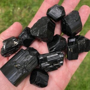 Raw Black Tourmaline Crystals, 150 Grams Lot, Bulk Stones For Jewelry, Grounding, Protection, Gifting