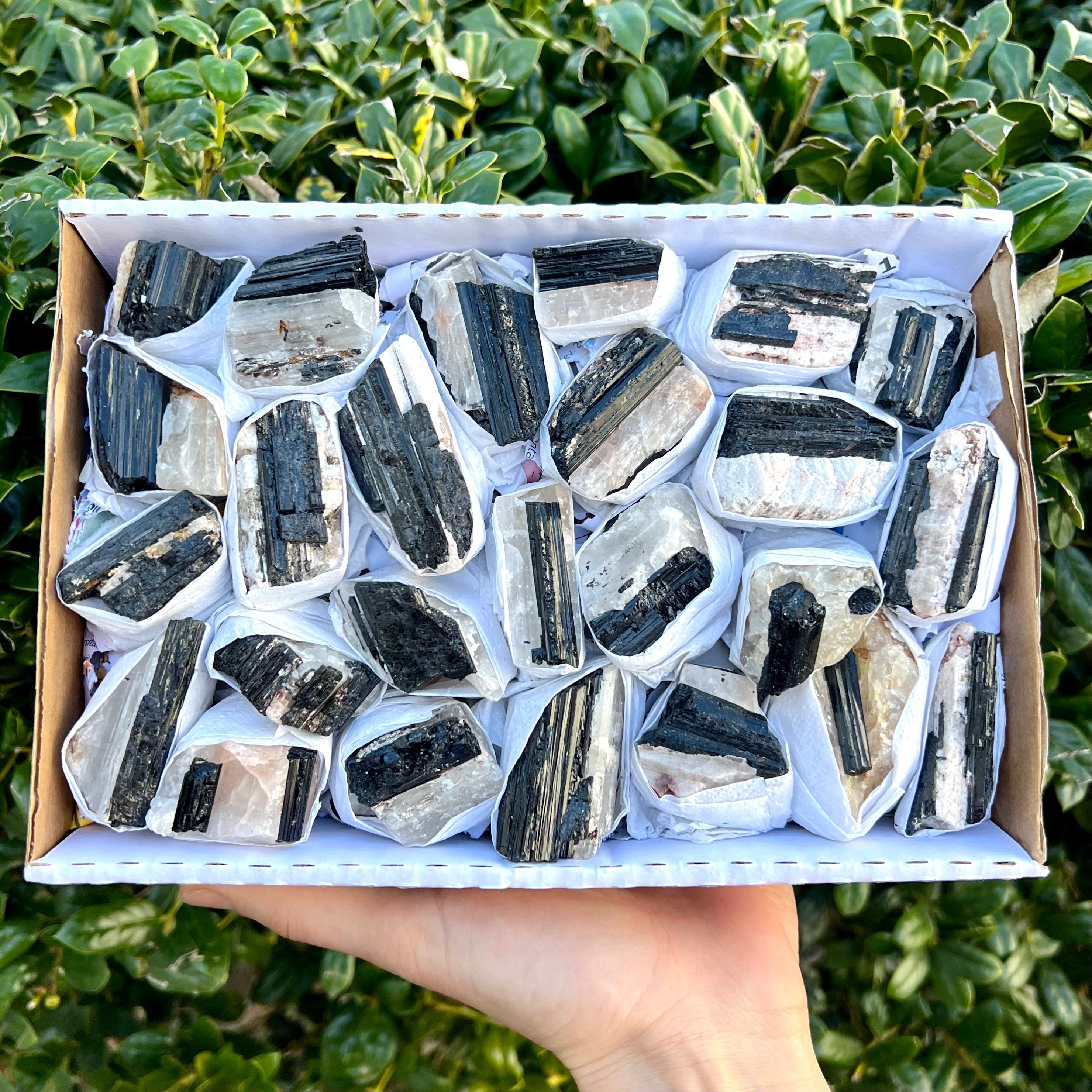 Black Tourmaline In Matrix Flat: Rough Natural Crystals, 'aa' Grade Black Tourmaline In Matrix Flat: Rough Natural Crystals, 'aa' Grade