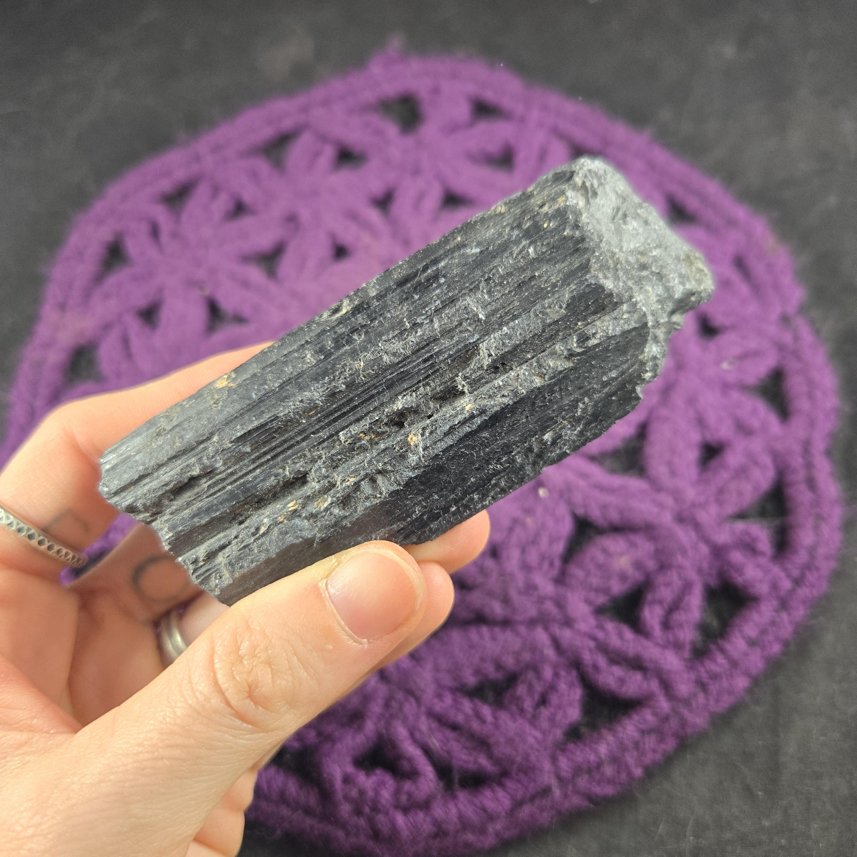 Large Black Tourmaline Crystal Stones Natural Rough Protection Schorl Raw Grounding Haystack