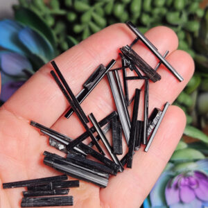 Black Tourmaline Needles: Raw Crystal Specimens (2g)