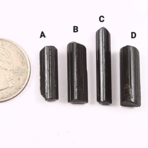 Raw Black Tourmaline Pencil: Uncut Gemstone For Jewelry Making