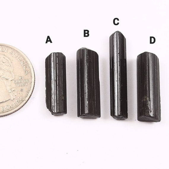 Raw Black Tourmaline Pencil: Uncut Gemstone For Jewelry Making Raw Black Tourmaline Pencil: Uncut Gemstone For Jewelry Making