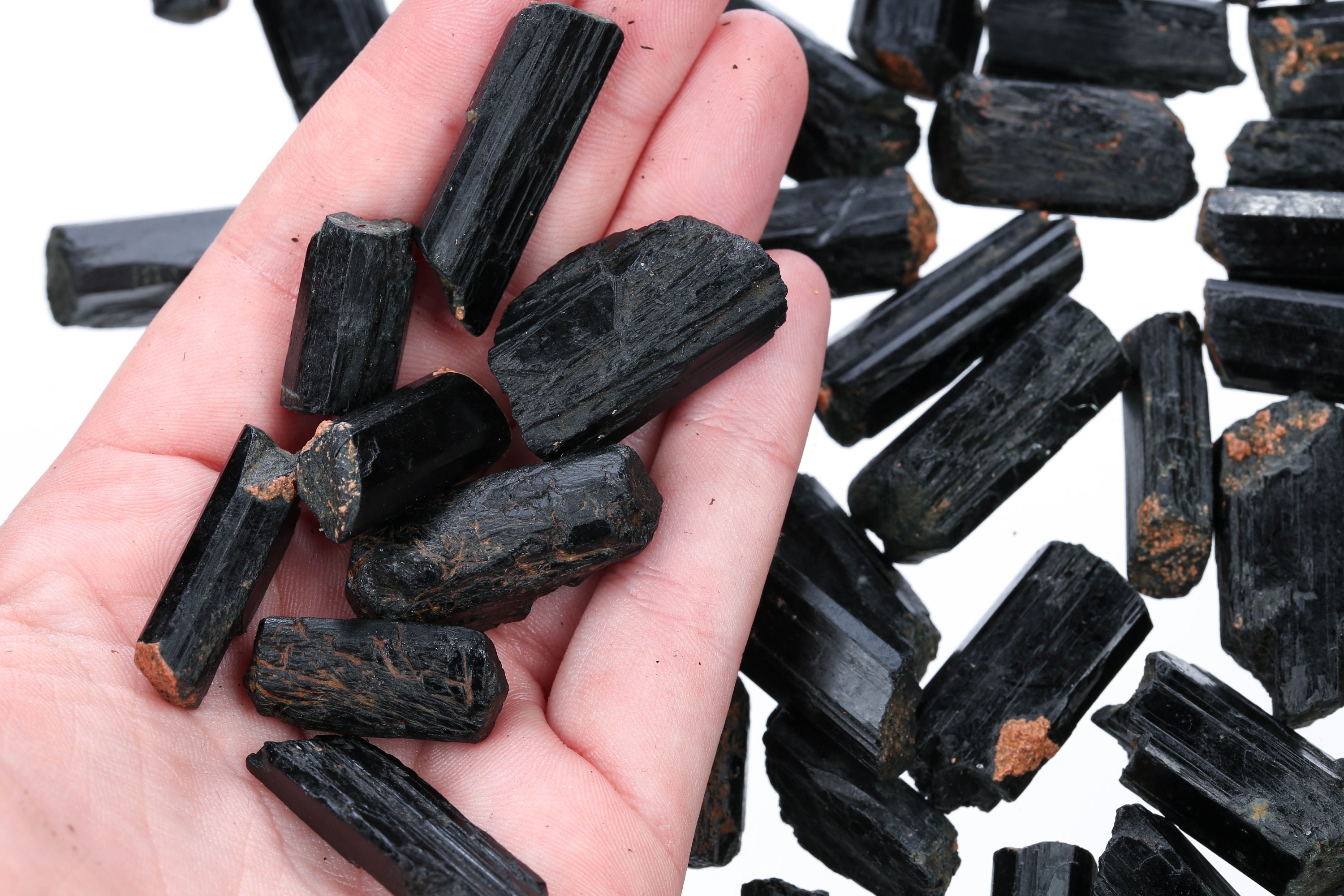 Raw Black Tourmaline Pieces, Genuine Rough, 20-40mm, Blacktourmaline001