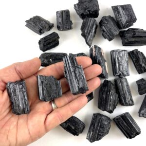 Raw Black Tourmaline Rod, Natural Crystals from Brazil