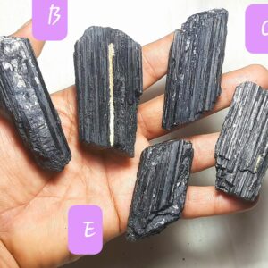Black Tourmaline Rough Gemstone: Raw Crystal Specimens Slices Slab Rock, Tourmaline Chunk For Jewelry