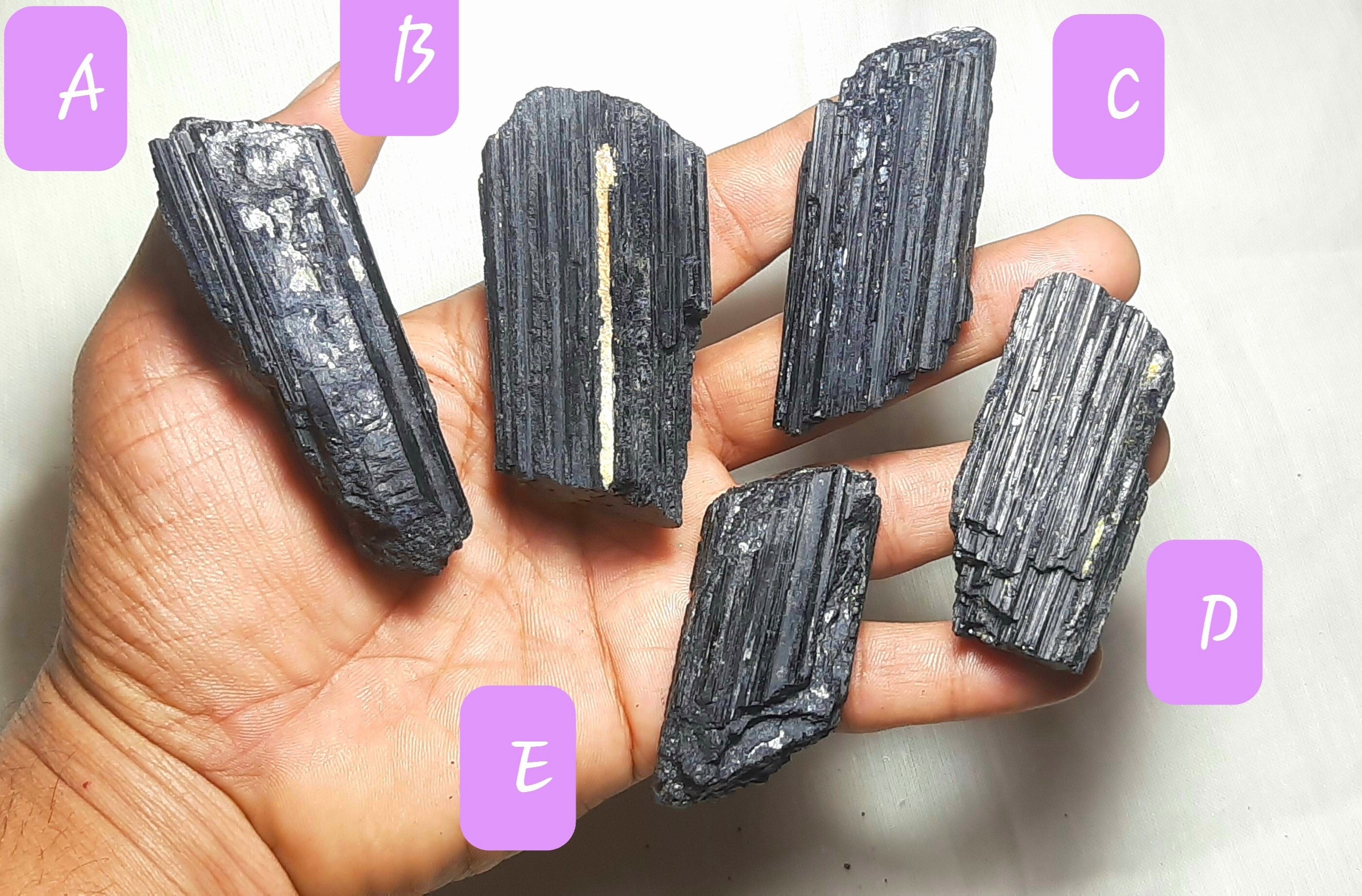 Black Tourmaline Rough Gemstone: Raw Crystal Specimens Slices Slab Rock, Tourmaline Chunk For Jewelry