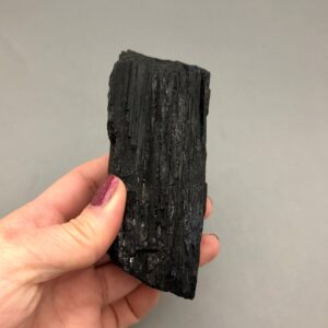 Black Tourmaline Specimen Rod (4 5/8" Long) for Meditation, Grounding, Centering, Earth Star Chakra, Empath Protection, Metaphysical Mineral