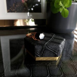 Faceted Black Tourmaline Ring (us 6)