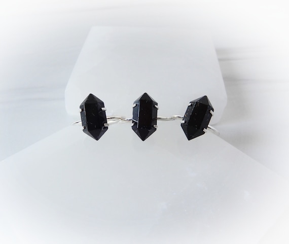 Gemstone Point Ring • Black Tourmaline Sterling Silver Point Ring