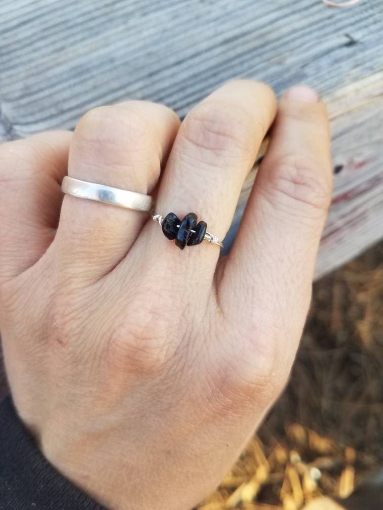 Black Tourmaline Ring Made To Order, Natural Authentic Black Tourmaline Crystal Ring Black Tourmaline Ring Made To Order, Natural Authentic Black Tourmaline Crystal Ring