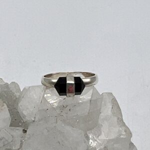 Black Tourmaline Point Ring, Size 6