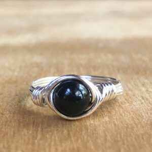 Black Tourmaline Protection Ring - Black Tourmaline Jewelry - October Birthstone Gift For Her - Crystal Ring - Protection Jewelry