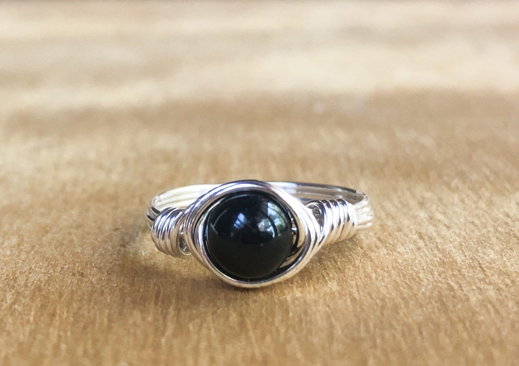 Black Tourmaline Protection Ring - Black Tourmaline Jewelry - October Birthstone Gift For Her - Crystal Ring - Protection Jewelry