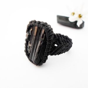 Raw Black Tourmaline - Statement Ring
