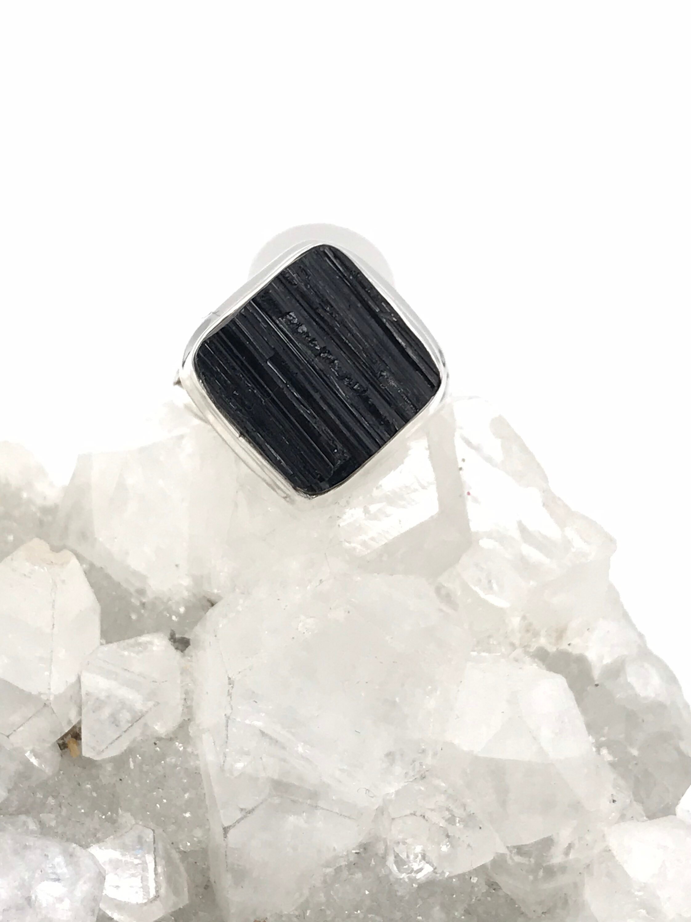 Rough Black Tourmaline Ring, Size 9 Rough Black Tourmaline Ring, Size 9