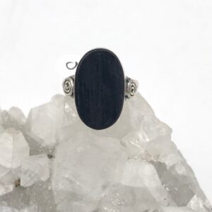 Rough Black Tourmaline Ring, Size 9